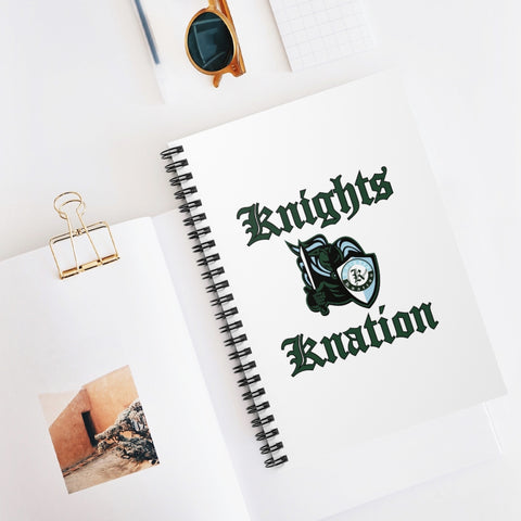 Knights Knation Spiral Notebook - White-Knights Knation Armor Logo