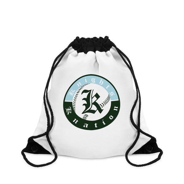 Knights Knation Drawstring Bag- White- Two Logos